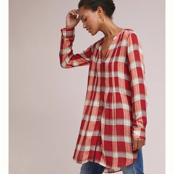 Anthropologie Tops - Anthropologie Lucie Plaid Tunic by Akemi + Kin Size M